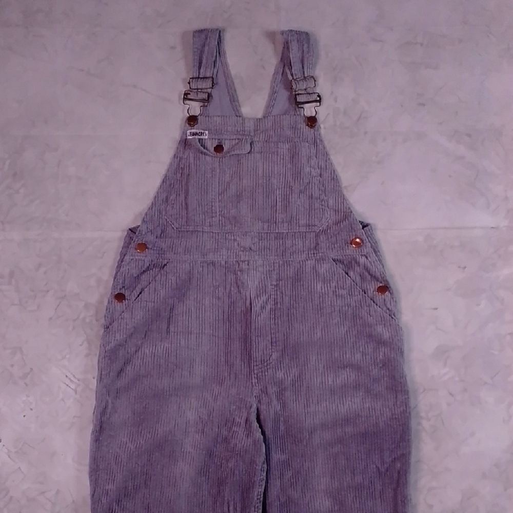 Vintage Corduroy Grey Jeanworks & Company Overalls Workwear UNISEX - Picture 9 of 10